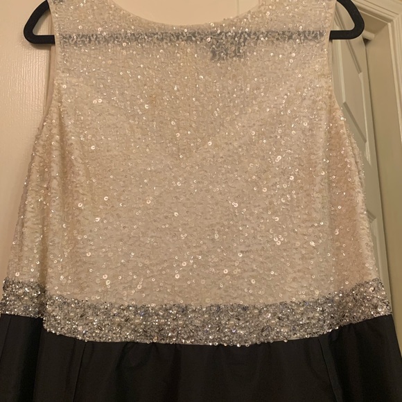 Stunning black tie gown dress size 18W, sexy partial sheer top sweetheart neck - Picture 4 of 8